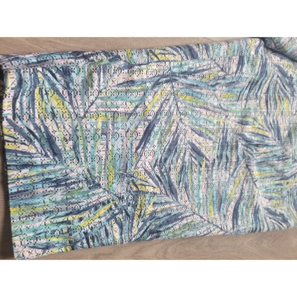 Kim Rogers Womens Capri Pants Size 18 Blue & Green Tropical Print Elastic Waist - Picture 3 of 5